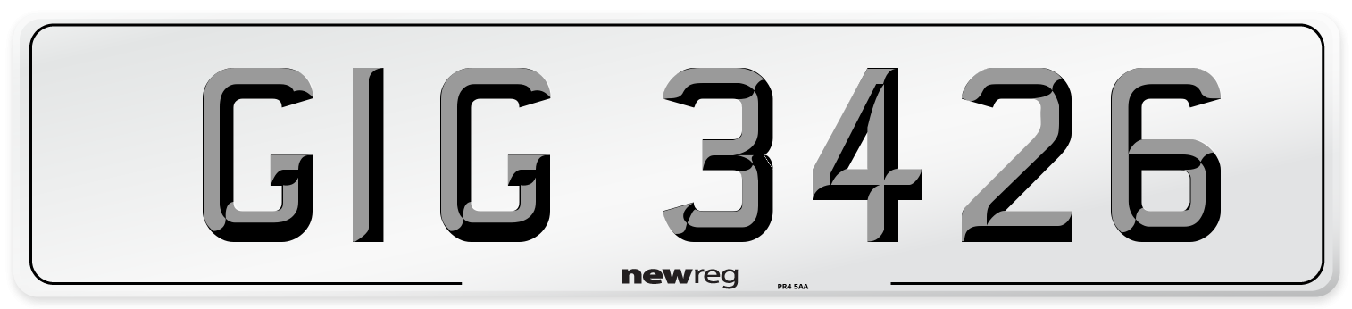 GIG 3426 Number Plate from New Reg